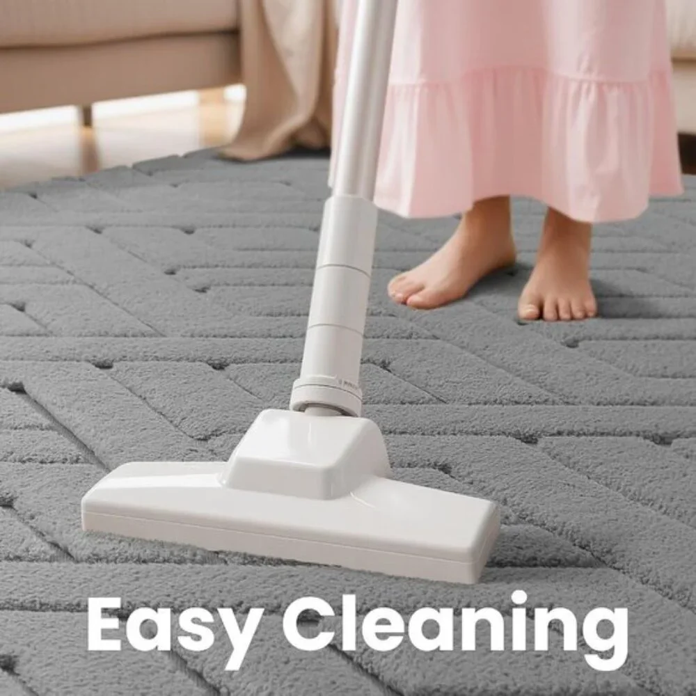 New 3x5 Ultra Soft Grey Shag Rug Modern Washable Carpet for Bedroom Nursery